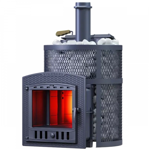 Печь для бани Технолит Авангард ЗКН 35 (П2) Ураган в круглой сетке