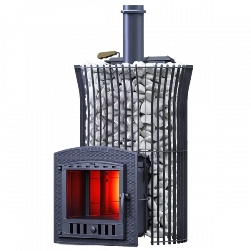 Печь для бани Технолит Авангард ЗК 40 (П2) Ураган в сетке Тюльпан