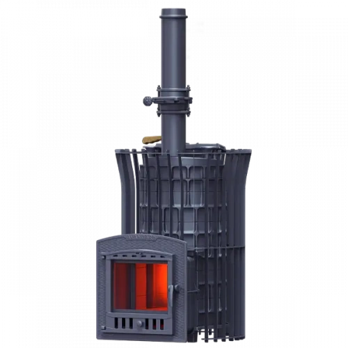 Печь для бани Технолит Авангард ЗК 40 (П2) Ураган в сетке Тюльпан