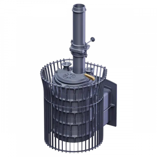 Печь для бани Технолит Авангард ЗК 40 (П2) Ураган в сетке Тюльпан