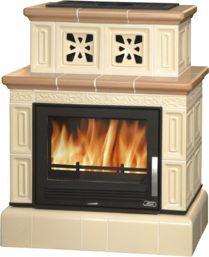 Керамическая печь-камин ABX VALENCIE, с кафельным цоколем