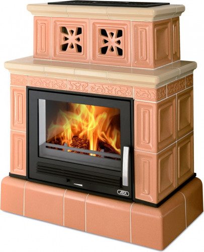 Керамическая печь-камин ABX VALENCIE, с кафельным цоколем