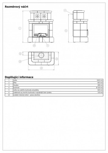 Керамическая печь-камин ABX VALENCIE, с кафельным цоколем