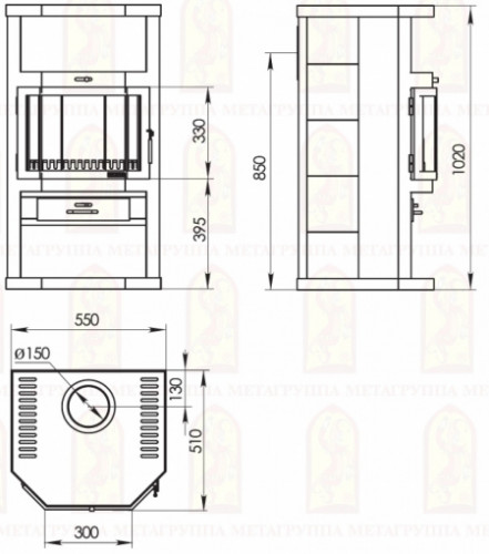 Печь-камин Мета-Бел Ангара