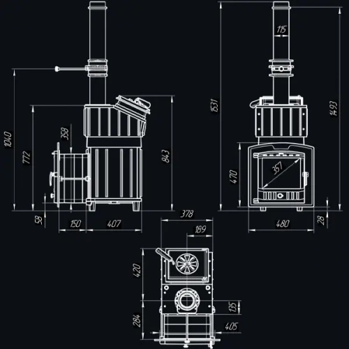 Печь для бани Технолит Гроза 18 (П2)