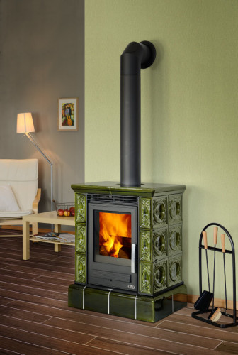 Керамическая печь-камин ABX Helvetia KP, кафельный цоколь