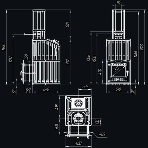 Печь для бани Технолит Гроза 24 (П2) Ураган