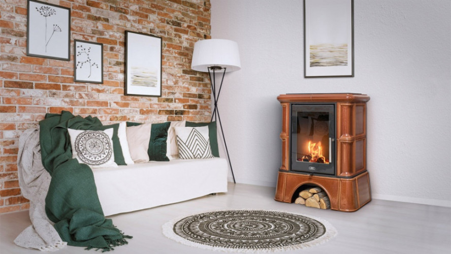 Керамическая печь-камин ABX BAVARIA EXclusive, кафельный цоколь - вставка Orion