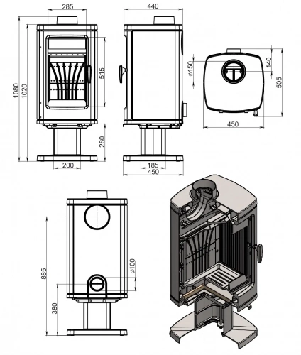 Печь-камин Эверест Н12
